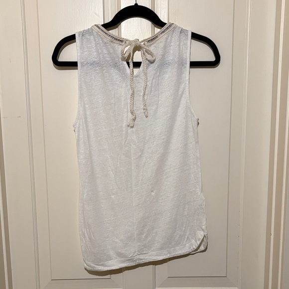 Ann Taylor White Tank Top with Embellished Neckline - Picture 5 of 5